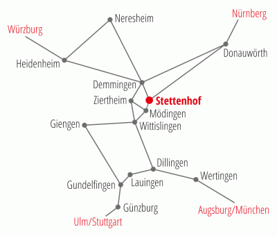 Anfahrtsplan zum Stettenhof Mödingen
